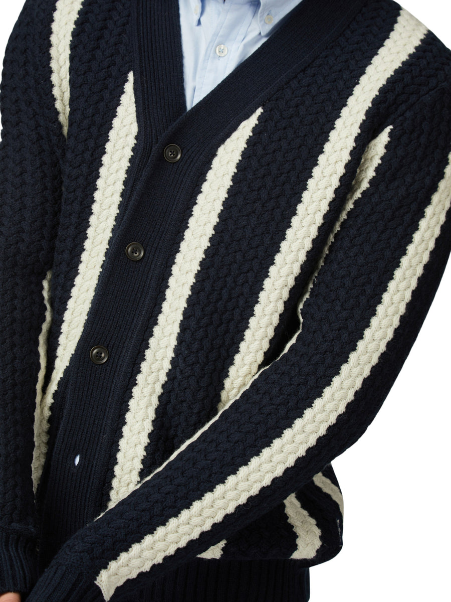 Bold Stripe Cardigan Sweater