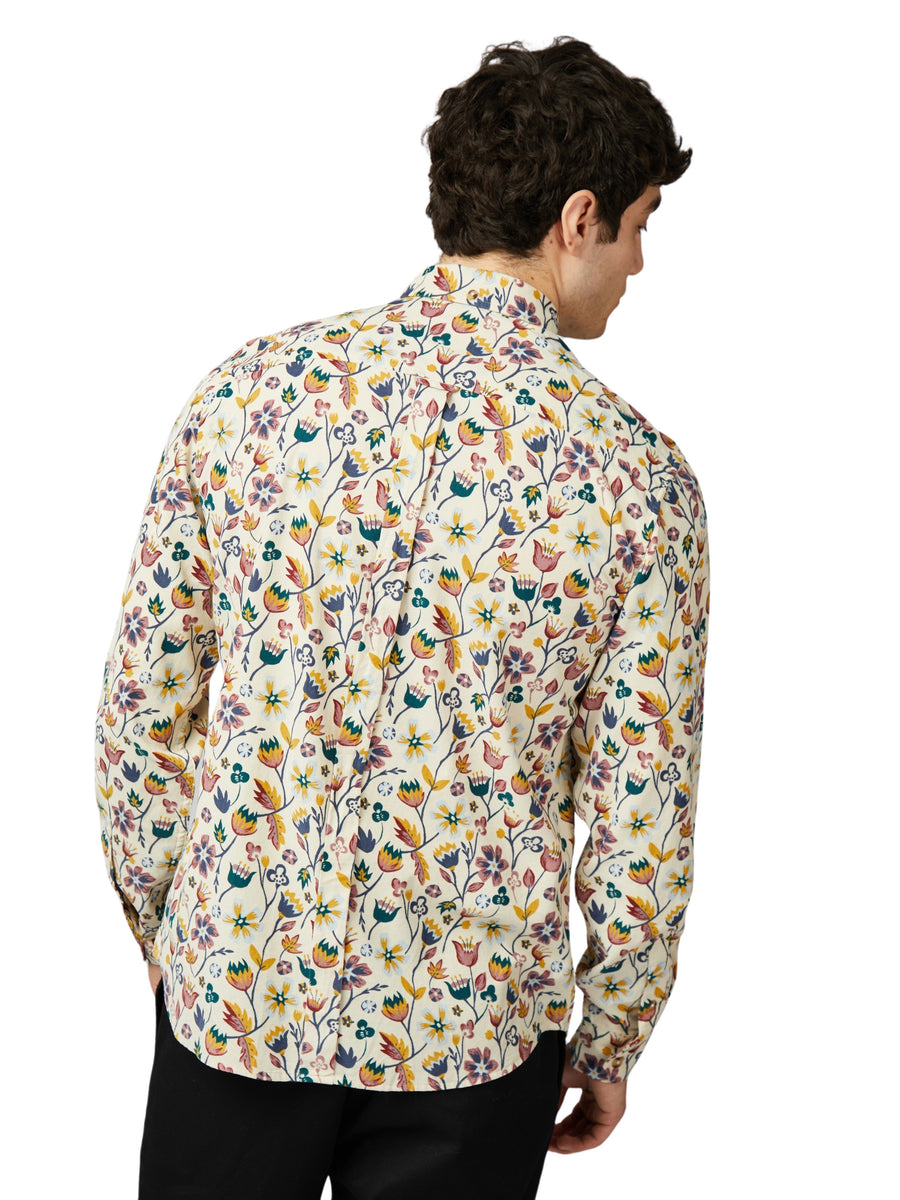 Floral Print Cord Shirt