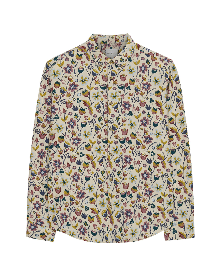 Floral Print Cord Shirt