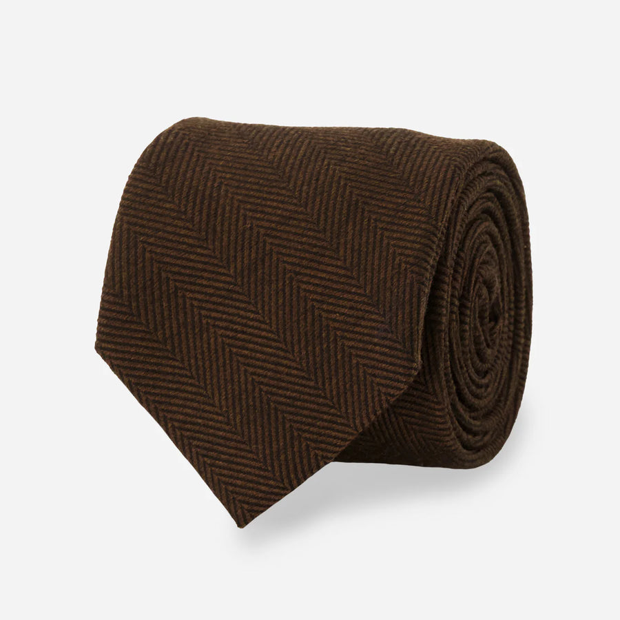 Herringbone Brown Tie